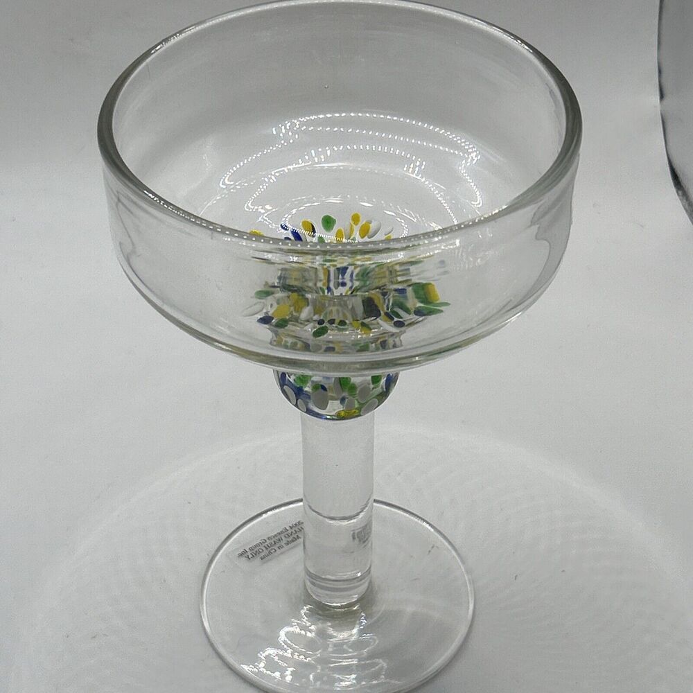 Unique Vtg Margarita Set Hand blown With Swirl 6 Lrg Glasses, 1 Lrg Pitcher - Picture 9 of 16